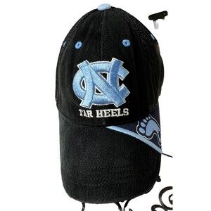 NCAA North Carolina Tar Heels Hat Cap Strap Back Black Blue Basketball UNC Mens